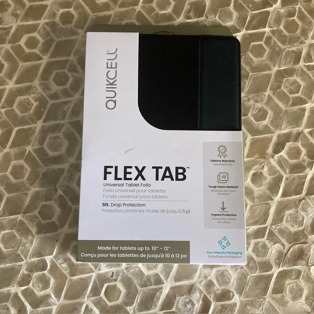 NEW! QUIKCELL Universal Flex TAB Universal Tablet Folio 10-12”